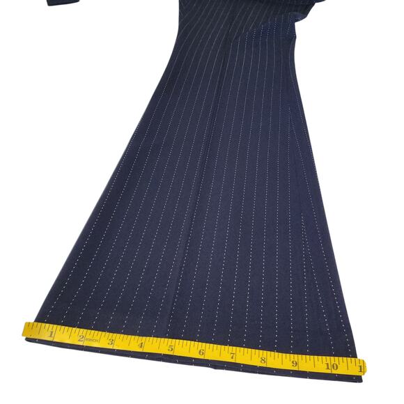 Calvin Klein Womens Pinstripe Wide Leg Dress Pants Side Zip Size 8 Navy White - Picture 14 of 14